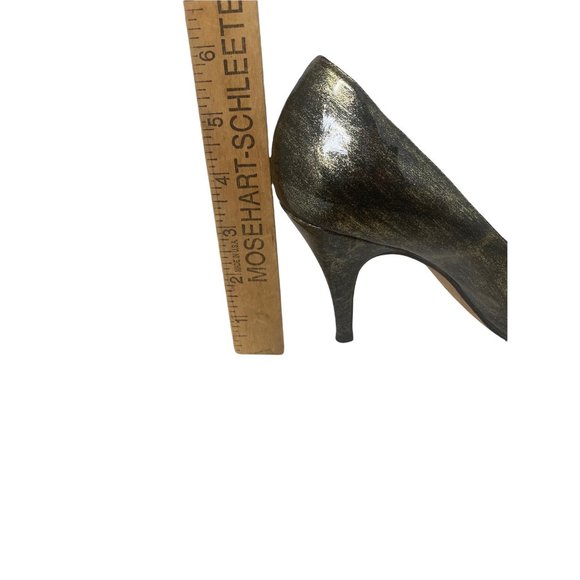 Antonio Melani Metallic Patent Leather Pumps Silver Size 7.5 M With 3” Heel - Picture 7 of 7